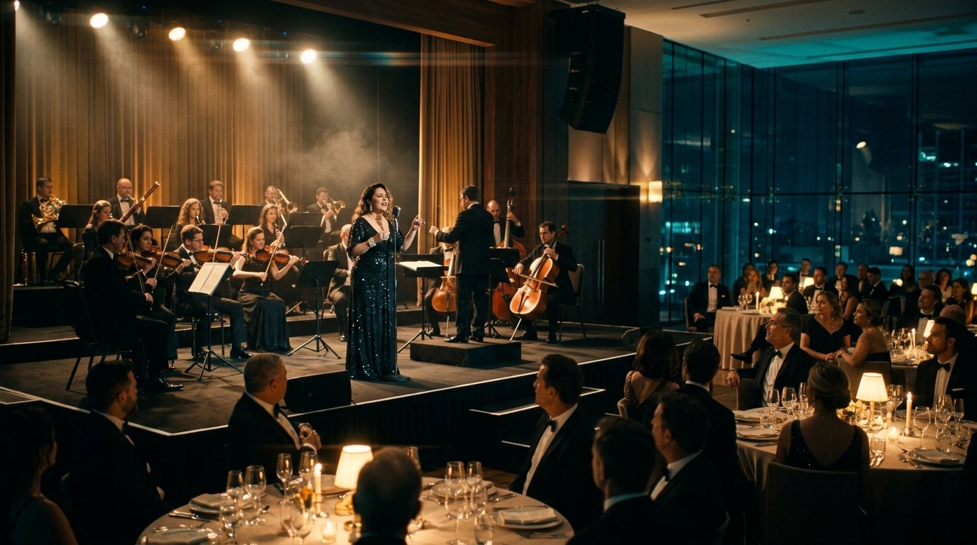 Imagem cinematográfica em clima de penumbra dourada.